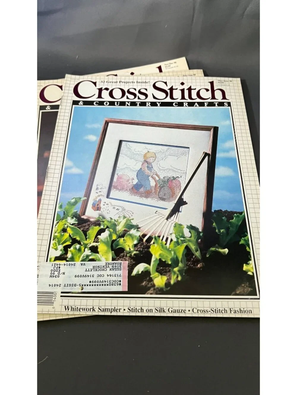 5 Vintage Cross Stitch & Country Crafts Magazine Lot